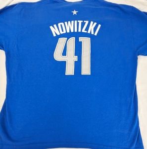 Dallas Mavericks NBA Legend #41 Dirk Nowitzki Blue Tee XL